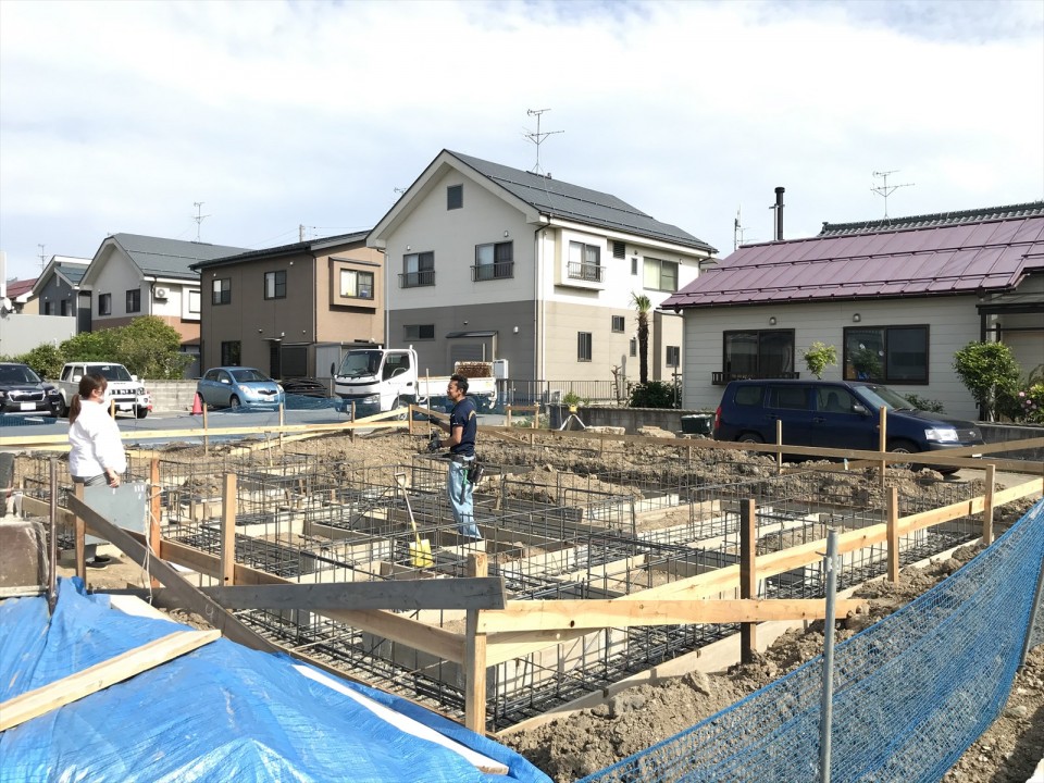 新潟市秋葉区 長期優良住宅の基礎施工工程