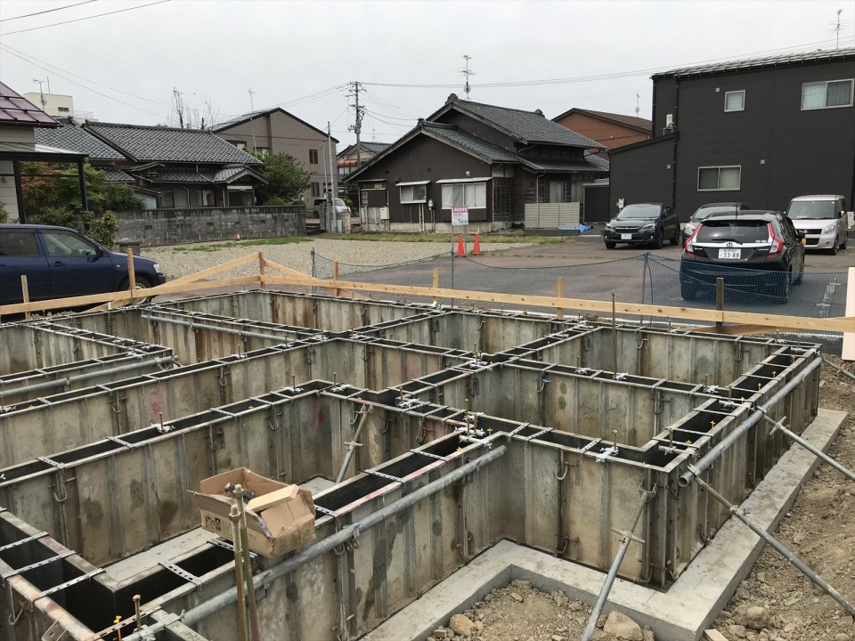 新潟市秋葉区 長期優良住宅の基礎施工工程