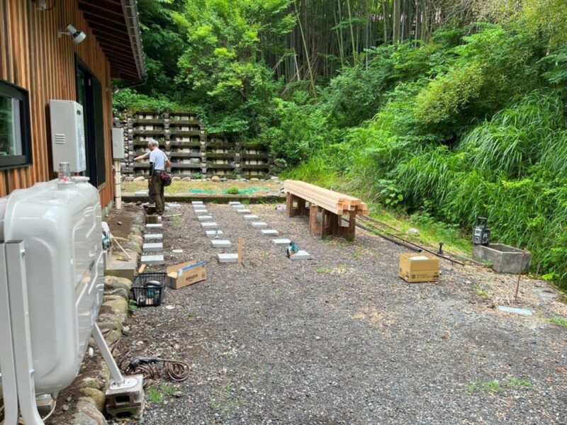 阿賀町　五十島　ゲストハウス　ウッドデッキ