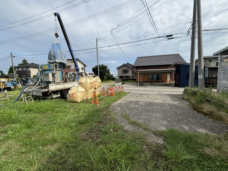 新発田市　曽根　新築工事　地盤改良